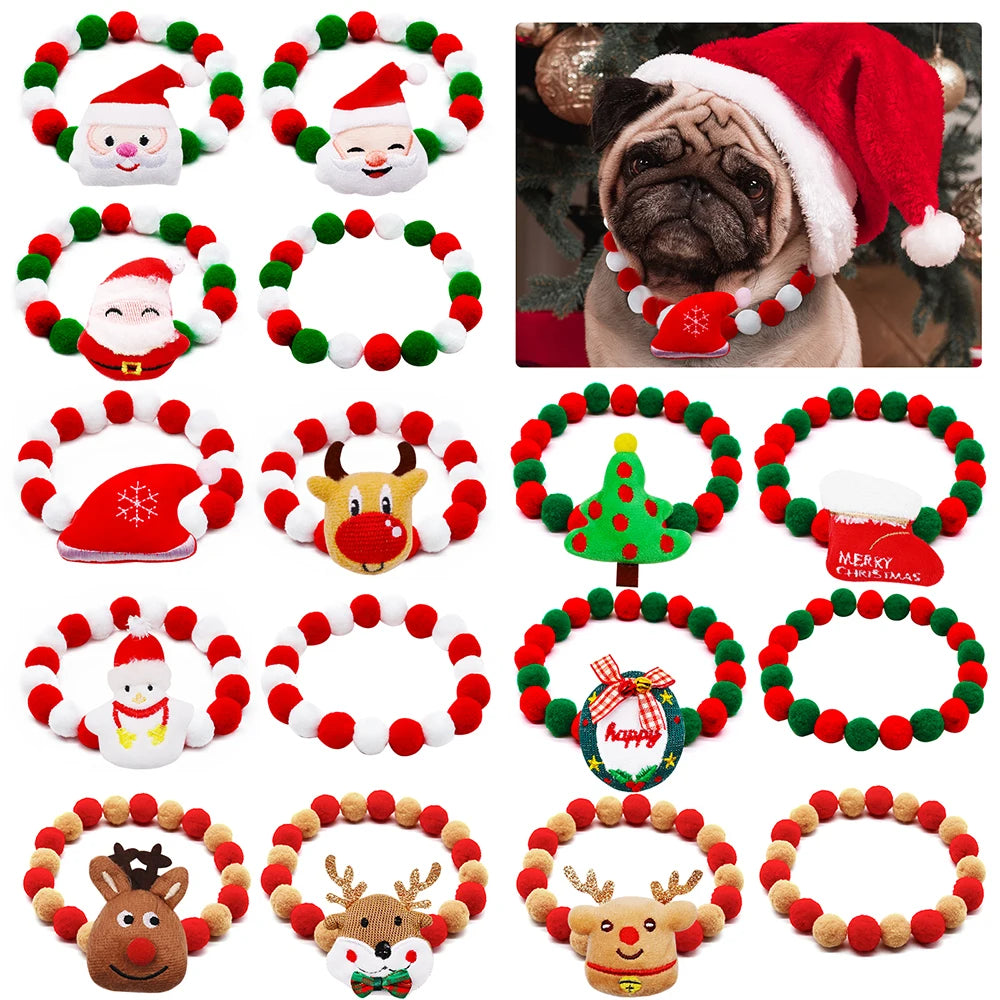 12PCS Novelty Christmas Decoration Pet Bowtie Dog Bow Tie Puppy Bow Ties Red Collar Large Dog for Small Dogs Pet Accessories