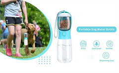 2 in 1 300ml Portable Food Grade Material Dog Cat Travel Pet Water Cup Bottle with Food Dispenser