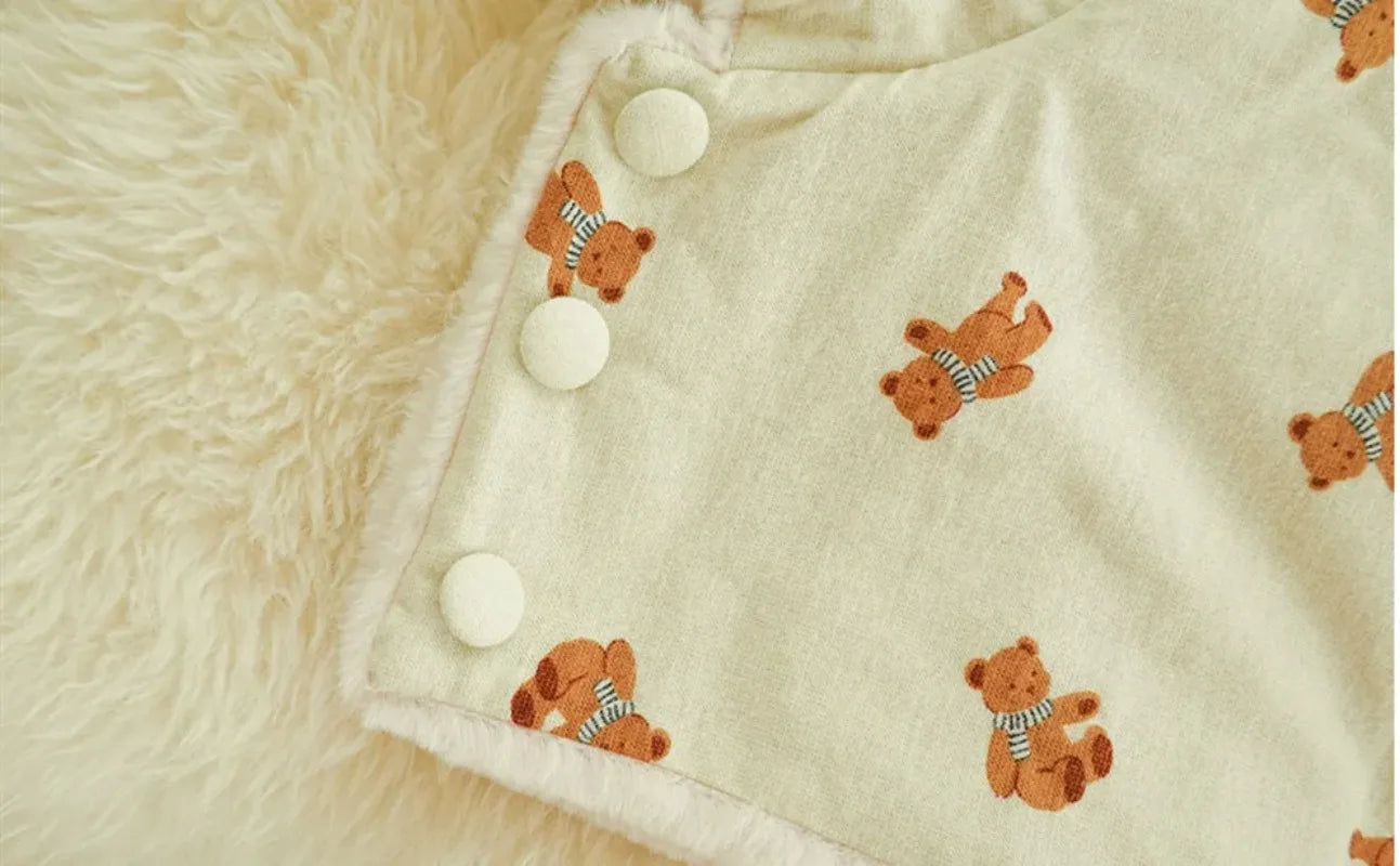 INS Winter Warm Scarf Bear White Rabbit Blanket Clock Pet Dog Warm Mantle Cover Blanket Sleeping Coat Hoodie New Year Gifts