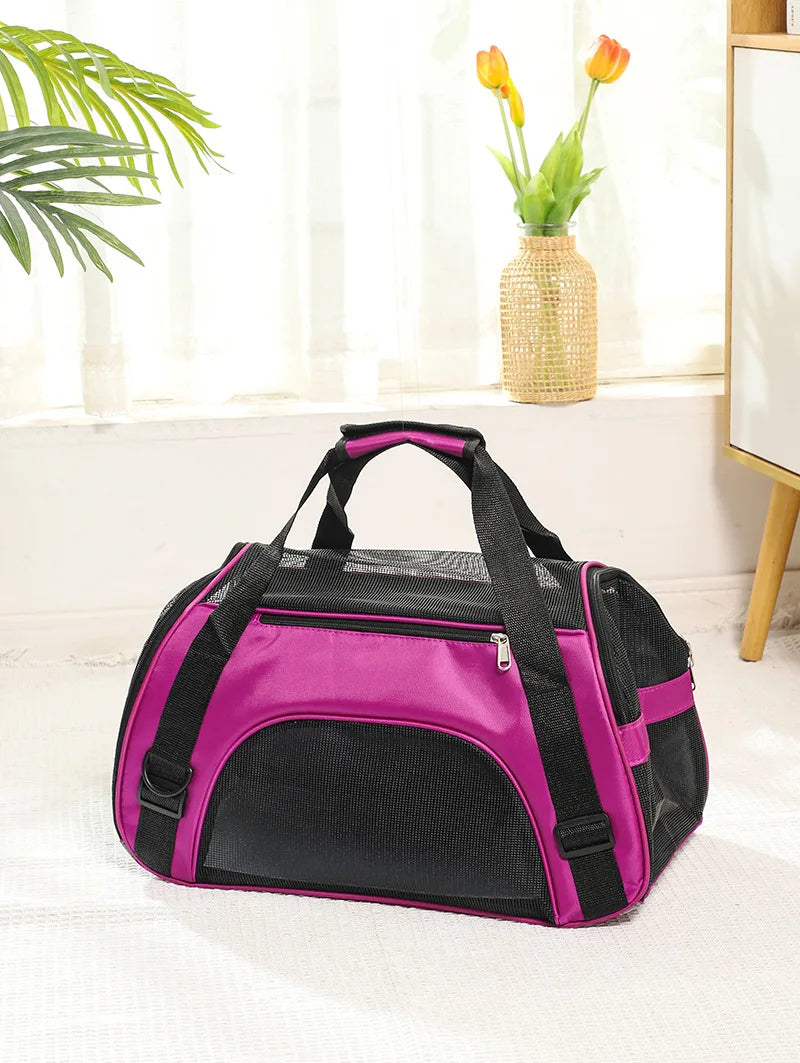 Dog Carrier Bag Soft Side Backpack Cat Pet Carriers Dog Travel Bags Airline Approved Transport For Small Dogs Cats Outgoing