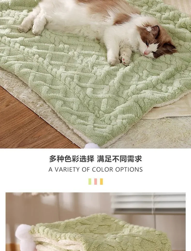 B91317240112Dog mat cat blanket autumn and winter sleeping mat sleeping floor mat, winter warmth pet supplies universal bedding