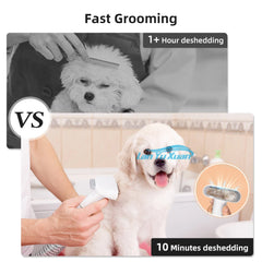 2023 New Pet Hair Clipper Electric Slicker Brush Comb Suction 7 in 1 Dog Vacuum for Shedding Grooming