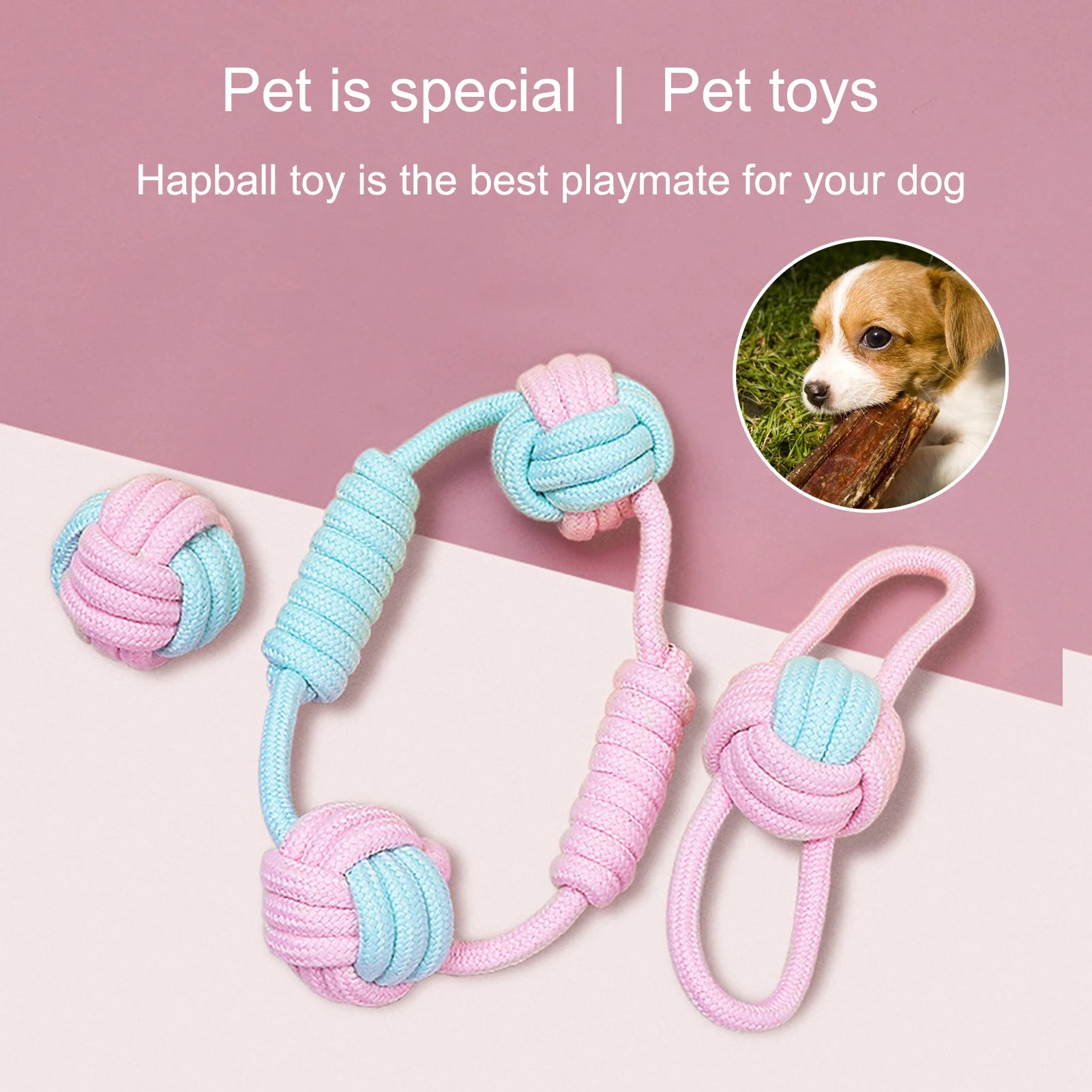 Chew Toys Bite Resistant Eco-friendly Pet Braided Rope Ball Toy Pet Dogs Rope Ball Molar Toy Pet Supplies mascotas