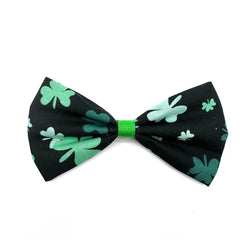 New Style ST Patrick's Day Dog Bow Ties Sliding Dog Bow Tie Cloth Collar Clover Pattern Holiday Accessories Green Pet Bow Tie