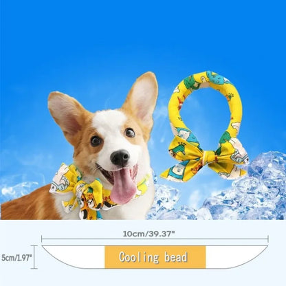 Cute Print Summer Dog Cooling Collar Pet Dog Ice Scarf Pet Cool Bandana Adjustable Pet Outdoor Prevent Heatstrok Dog Accessories