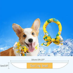 Cute Print Summer Dog Cooling Collar Pet Dog Ice Scarf Pet Cool Bandana Adjustable Pet Outdoor Prevent Heatstrok Dog Accessories