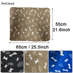 Pet Soft Warm Blanket Microfiber Towel For Dog Bath Puppy Winter Polyester Plush Bone Print Dog Drying Towel Pet Supplies