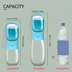 2 in 1 300ml Portable Food Grade Material Dog Cat Travel Pet Water Cup Bottle with Food Dispenser