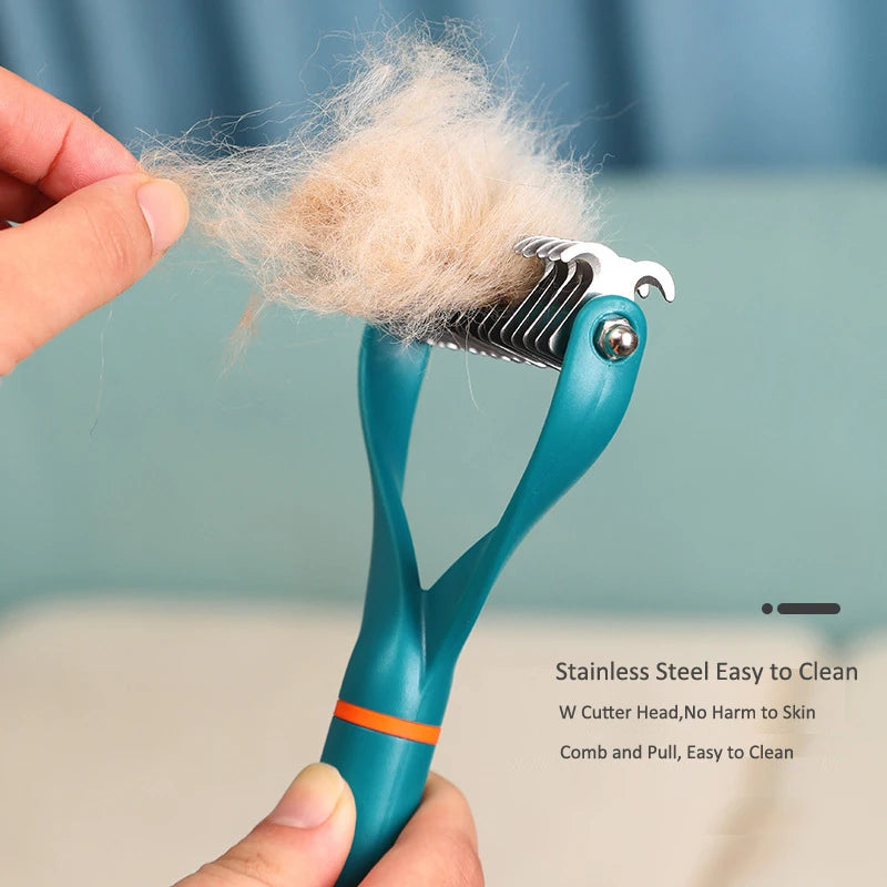 Pet Fur Knot Cutter Dog Grooming Shedding Tools 2-Sided Cat Hair Removal Comb Brush Long Curly Hair Cleaner Comb Pets Supplies