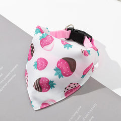 Pet Bandana Triangular Buckle Metal Ring Bow Ties Collar Unisex Fruits Printed Dog Puppy Collar Scarf Bib Pet Supplies