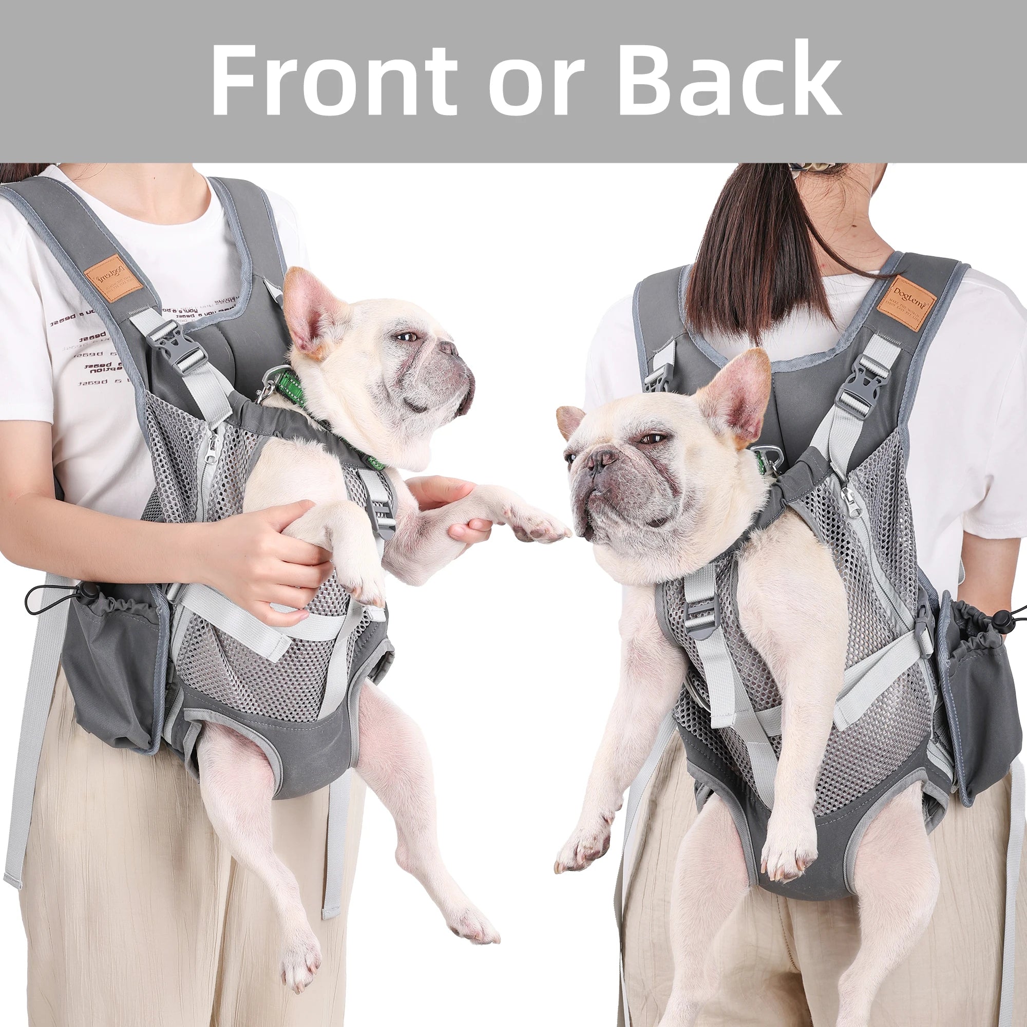 Dog Carrier Backpack for Small Dogs Breathable Hands-Free Adjustable Legs-Out Dog Bag Pet Travel Bag for Biking Hiking Walking