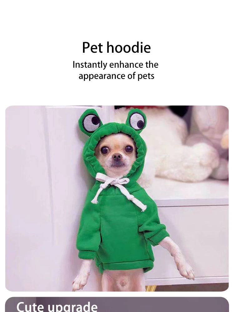 Adorable Fruit-Themed Dog Hoodie with Hat - Funny Halloween Cosplay Costume for Dogs and Cats - Cozy Hooded Sweatshirt for Pets