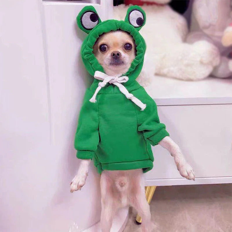 Adorable Fruit-Themed Dog Hoodie with Hat - Funny Halloween Cosplay Costume for Dogs and Cats - Cozy Hooded Sweatshirt for Pets