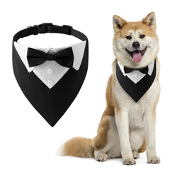 Sucado Bow Tie Dog Collar Tuxedo Bandana Adjustable Formal Puppy Triangle Neck Wear for Wedding Birthday Dress-up Cosplay Party