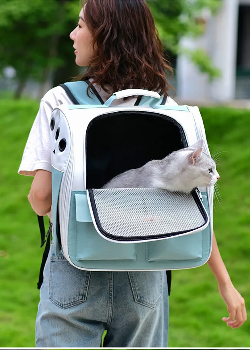 Pet Cat Backpack Portable Small Dogs Outdoor Carrier Cat Travel Bag Foldable Ventilated Design Large Cats Dog Backpack Carrier