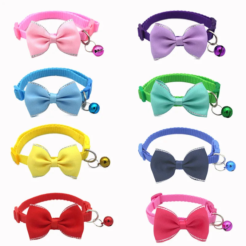 Pet Collars New Pet Bow Bell Collars Cute Cat Collars Pet Supplies Multicolor Adjustable Pet Dressing Tool Pet Accessories