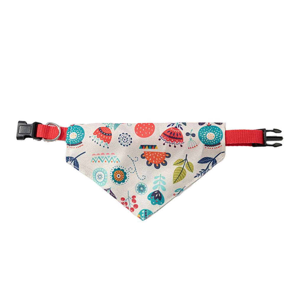 Pet Bandana Triangular Buckle Metal Ring Bow Ties Collar Unisex Fruits Printed Dog Puppy Collar Scarf Bib Pet Supplies