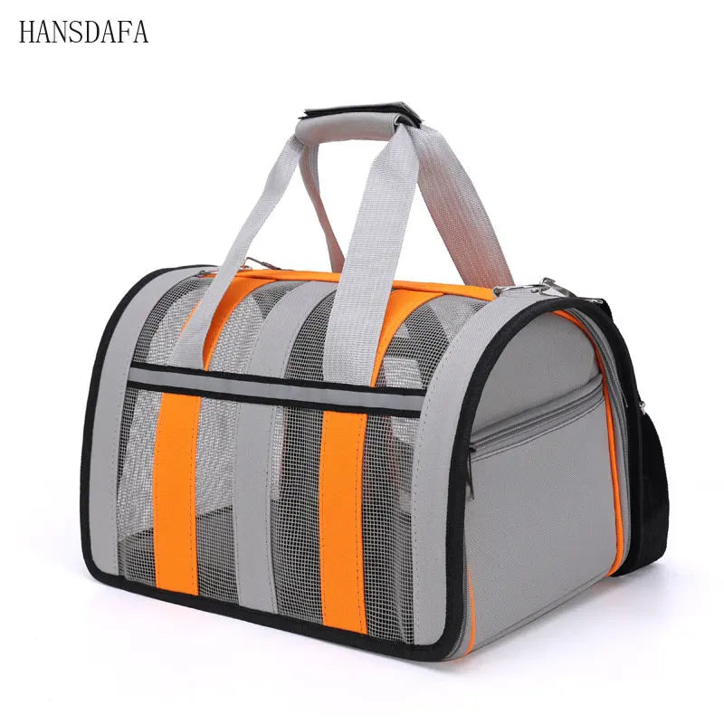 Solid Colour Large Capacity Pet Bag Outdoor Portable Bag Breathable Cute Pet Bag Fashion Foldable Pet Handbag