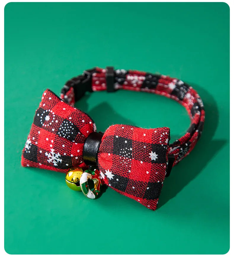 Pet Saliva Towel Dog Cat Bib Bow Tie Bell Collar Saliva Towel Bib Small Dogs and Cats Christmas Products