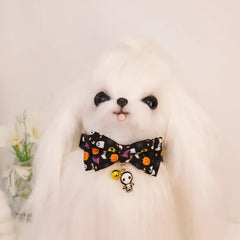 Pet collars for Halloween with various styles, detachable bow collars, holiday printed patterns, dog collars, cat collars