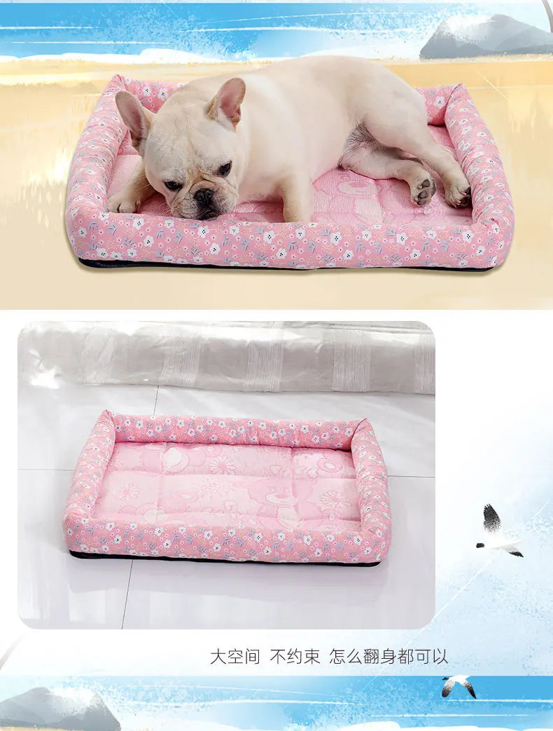 Ice Silk Dog Kennel Pet Mat, Ice Pad, Summer Cat Bed