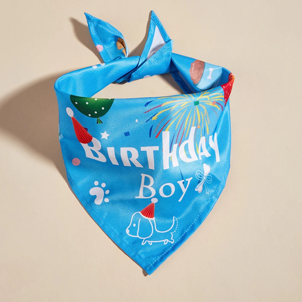 Dog Birthday Bandana Hat Set Dog Birthday Party Supplies Dog Bandana Boy Girl Puppy Birthday Hat Scarf for Small Medium Dog Pet