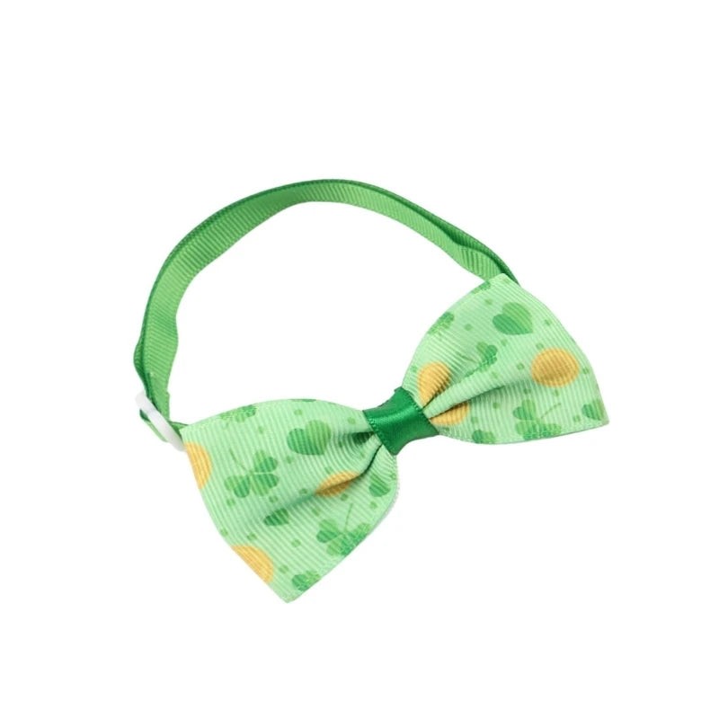 StPatricks Day Pet Bowtie for Cats Dogs Bowknot Collar Festival Party Pet Costume Accessories Kitten Holiday Neckwear