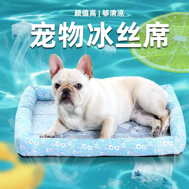 Ice Silk Dog Kennel Pet Mat, Ice Pad, Summer Cat Bed