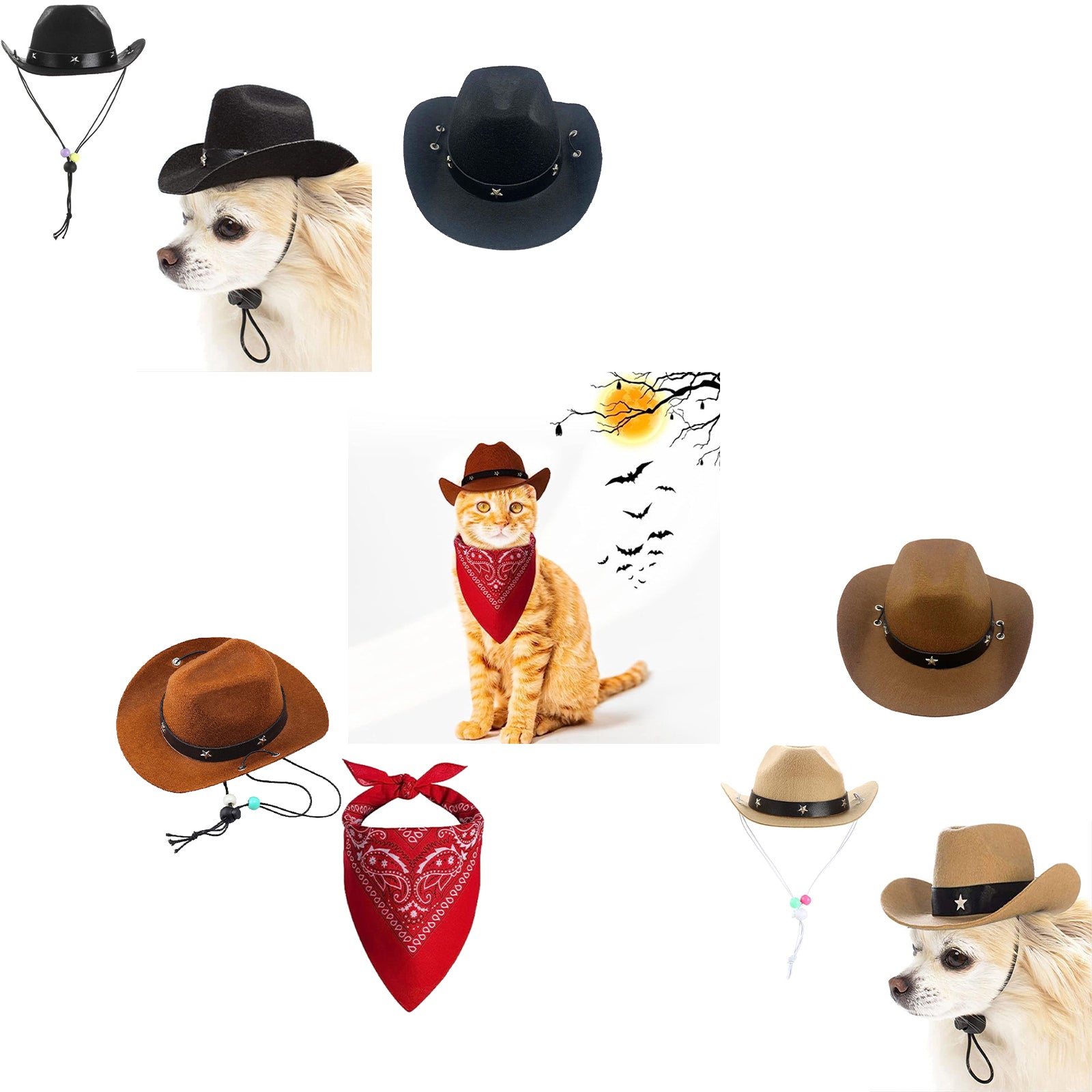 Pet Dog Cowboy Hat Headgear Cat Funny Headwear Adjustable Pet Caps for Small Animal Party Gifts Photography Prop Cosplay Costume