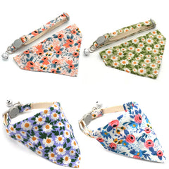 Adjustable Little Daisy Dog Neck Scarf Puppy Breakaway Pet Cat Dog Kitten Collar Bandana Kitten Accessories for Small Dogs