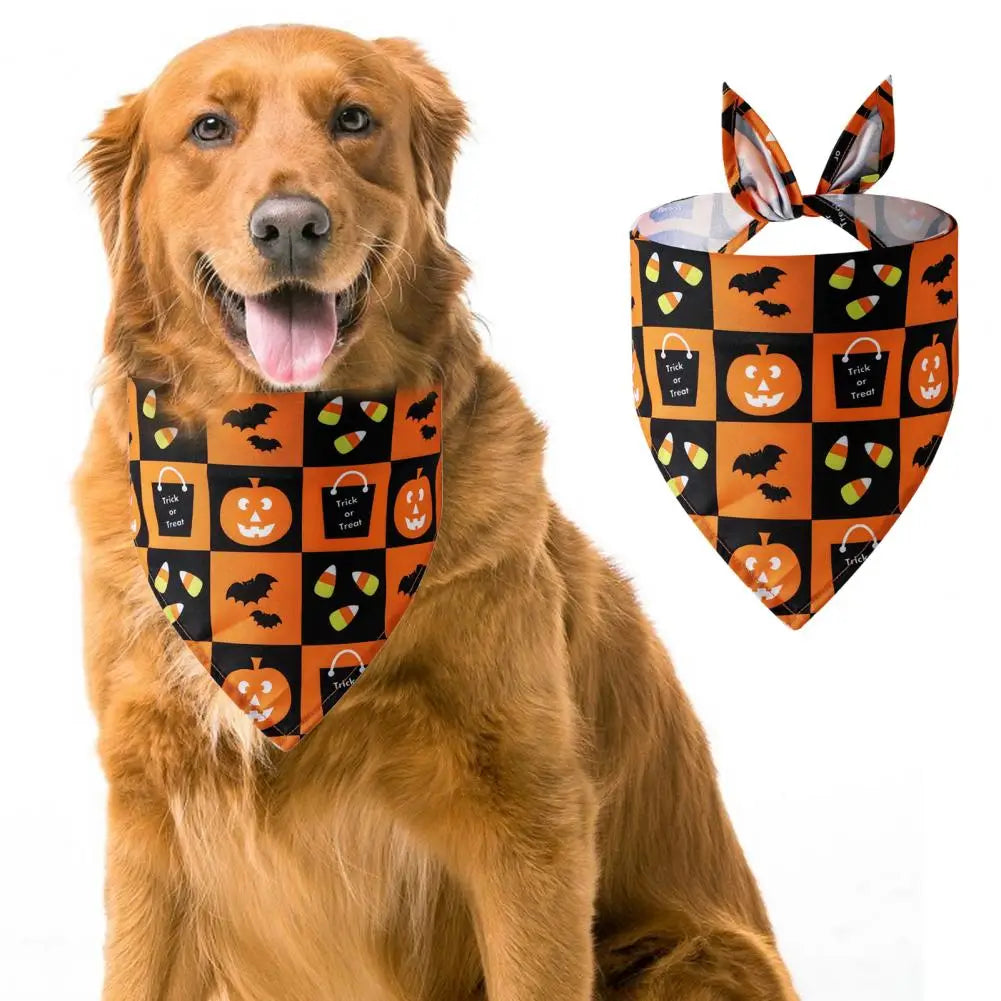 Pet Bib Washable Puppy Neckerchief Festival Ambience Dog Scarf Pet Halloween Bib Cat Bandana Decor Pet Supplies