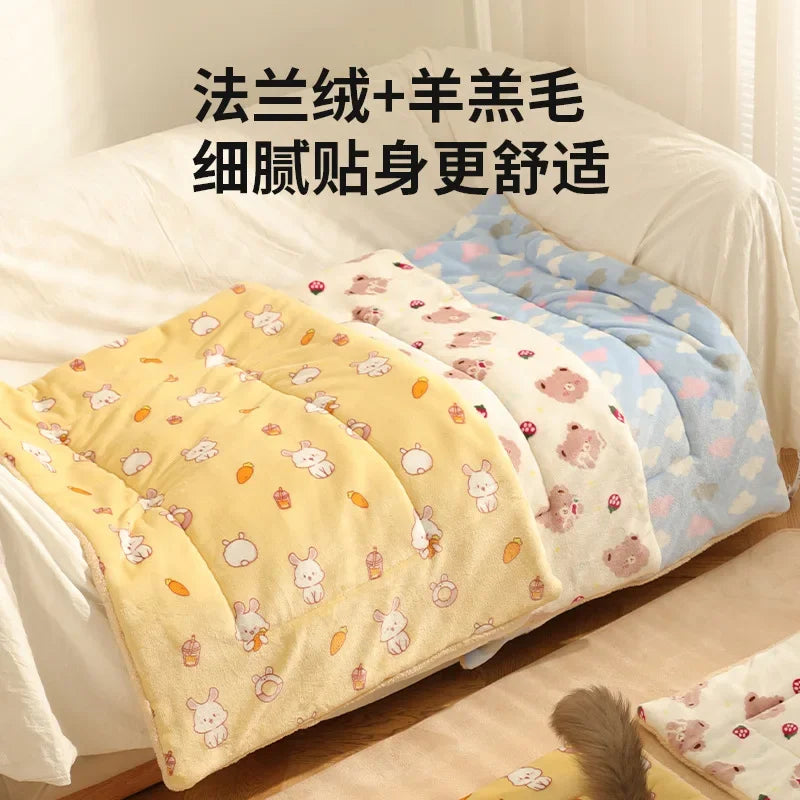 Pet Blanket Cat Blanket Dog Quilt Autumn and Winter Kennel Blanket Kennel Sleeping Mat Cat Mat Cat Mat Winter Dog Blankets