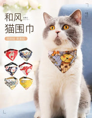 Adjustable Cat Bandana Collar Bow Tie Kitten Dog Cat Scarf Triangular Puppy Bandana Cats Necklace Scarf CatS Bibs Accessories