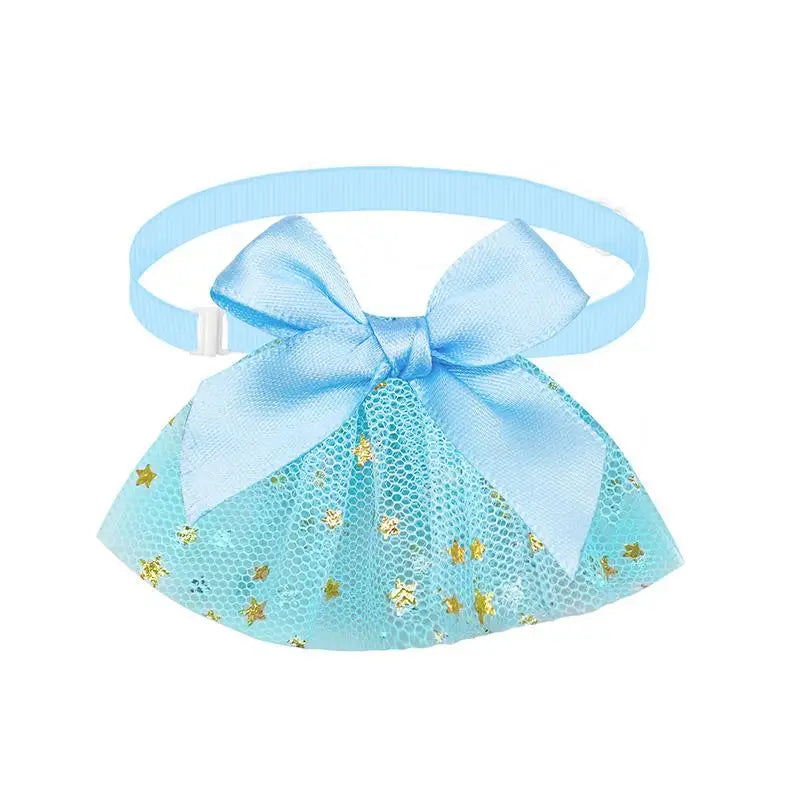 Pet Bow Tie Cute Macaron Solid Color Series Star Silk Ribbon Cat Dog Collar Adjustable Necklace For Small Medium Pet Supplies