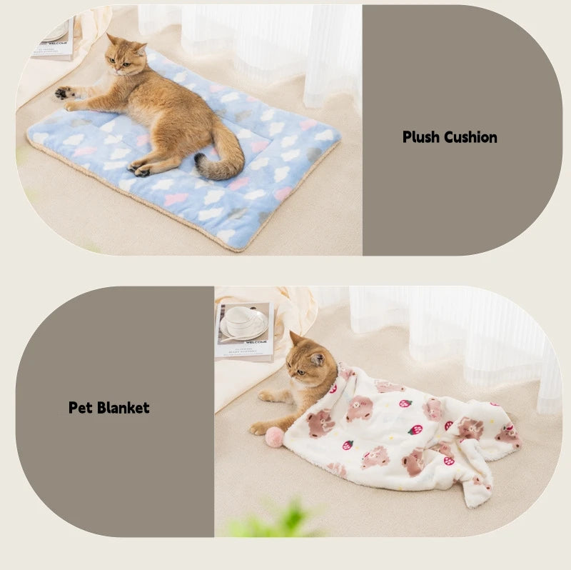 Cat Soft Cushion Plush Pet Dog Sleeping Bed Pet Mats Blankets Mix and Match for Winter Warm Sleep Pet Blanket Accessories