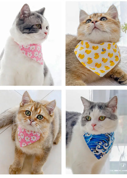 New Adjustable Dog Bibs For Small Dogs Collars Tie Necktie Cat Scarf Puppy Bandanas For Cat Triangular Bow Ties Pet  Grooming 35