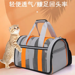 Solid Colour Large Capacity Pet Bag Outdoor Portable Bag Breathable Cute Pet Bag Fashion Foldable Pet Handbag