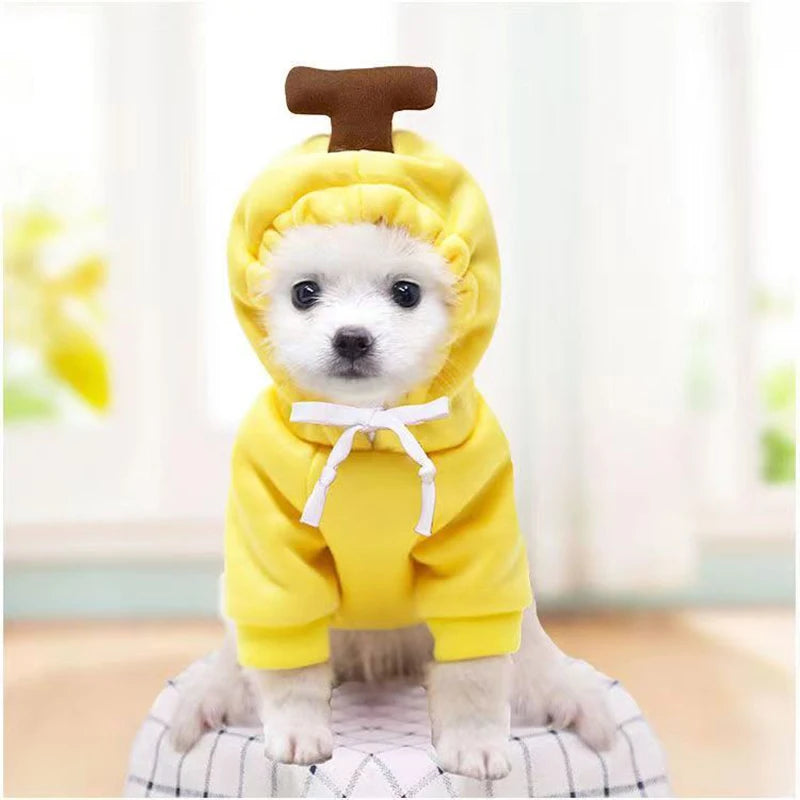 Cute Dog Hoodie Pet Fruit Clothes Funny Dog Cat Coats with Hat Halloween Cosplay Costume Dogs Hooded Sweatshirt for Puppies Cat