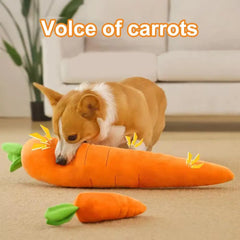 Pet Relaxation Cushion Plush Carrot Dog Toy with Sound for Small Medium Dogs Bite-resistant Pet Chew Toy Comfortable Sleeping