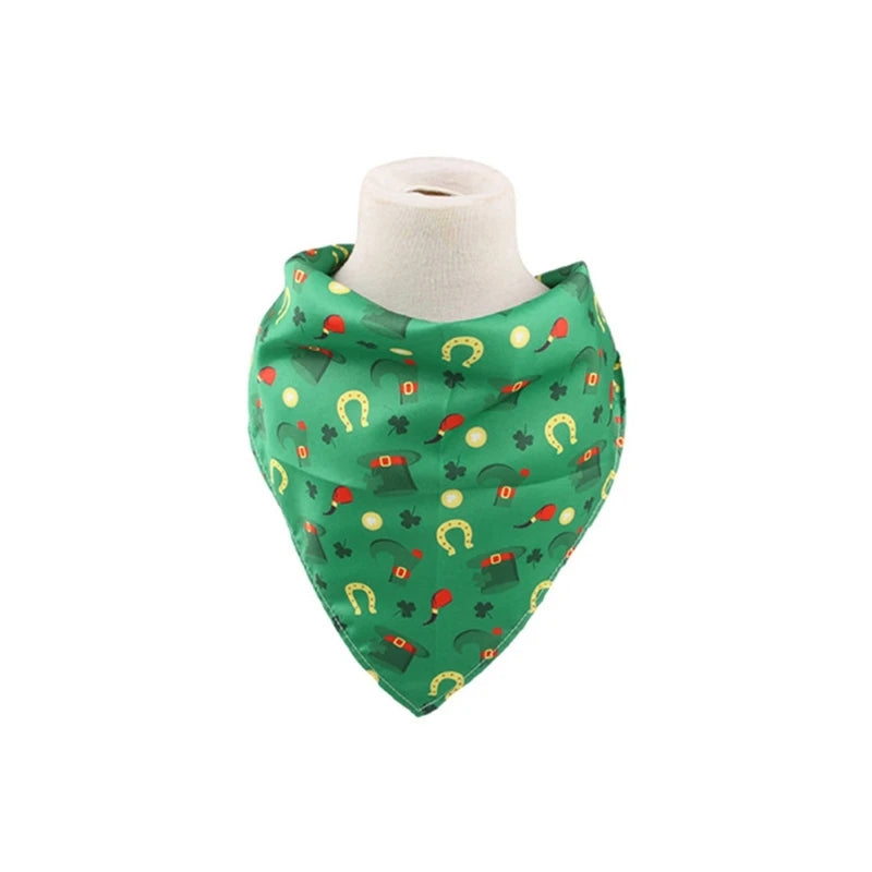 Irish Festival Party Dogs Bandana Dogs StPatricks Costume NeckScarf Collar Holiday Dress Up Dogs Floral Printed Bandanas