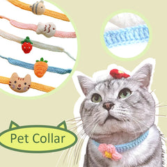 Pet Collar Cat Knitting Collar Small Dog Kitten Short Pink Woolen Thread Cat Bib Dog Pet Bib Cat Accessories Pet Supplies