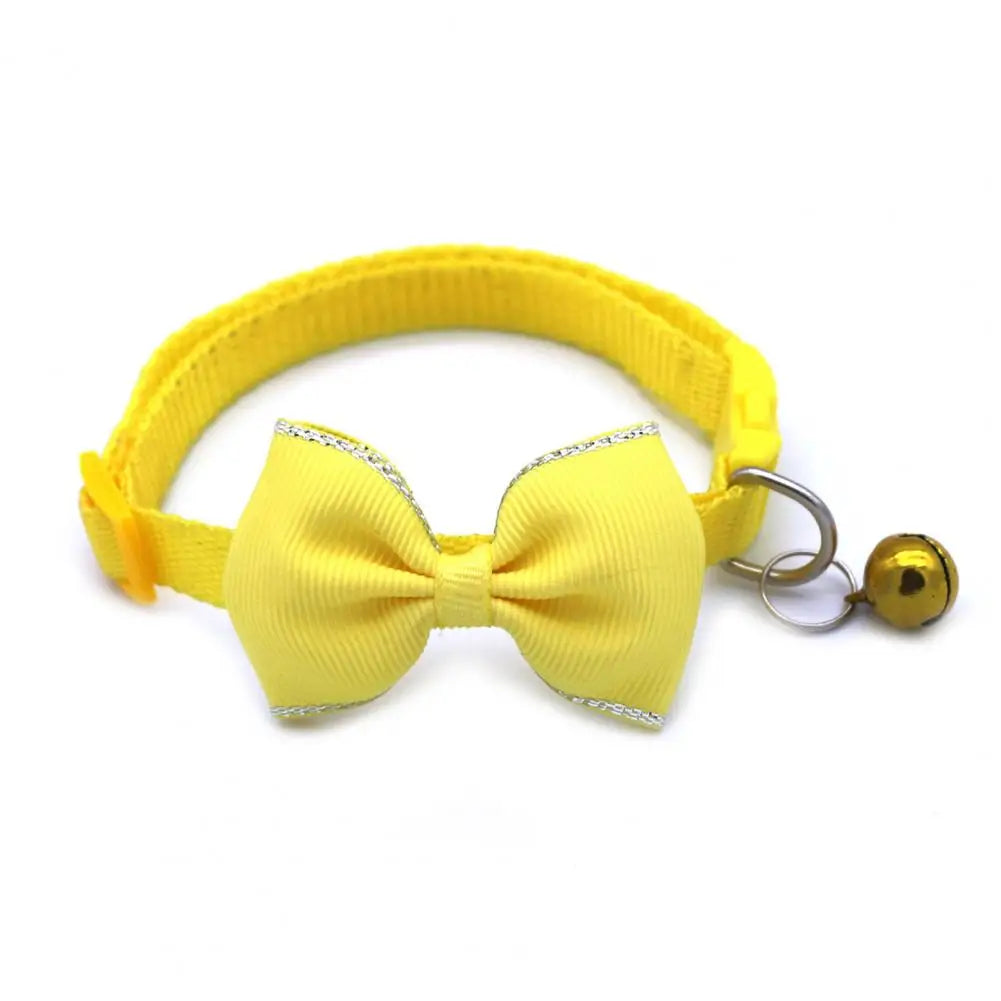 Pet Bow Collar  Exquisite   Pet Cat Collar Kitten Collar Bows with Bell