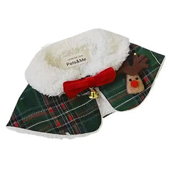 Plaid Christmas Dog Bandana Collar  Pet Shawl Collar Puppy Bichon Poodle Dog Accessories With Hairpin Set Dog Supplies