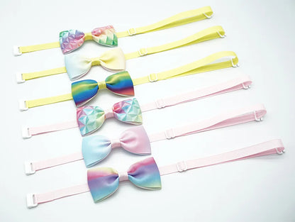 6 Colors Cute Rainbow Style Dog Bow Ties Colorful Ribbon Puppy Small Dogs Cats Neck Ties For Collar Pet Grooming Accessories