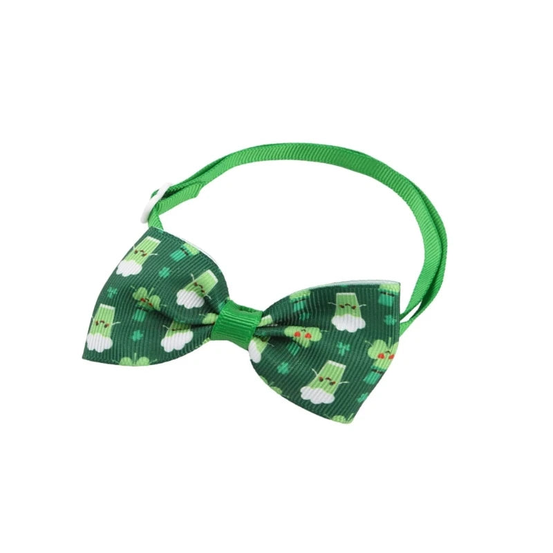 StPatricks Day Pet Bowtie for Cats Dogs Bowknot Collar Festival Party Pet Costume Accessories Kitten Holiday Neckwear