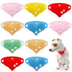 30/60PCS Valentine's Day Pet Bowtie with Pearl Dog Cat Love Style Heart Shape Bow Tie Collar for Small Dogs Puppy Accessories