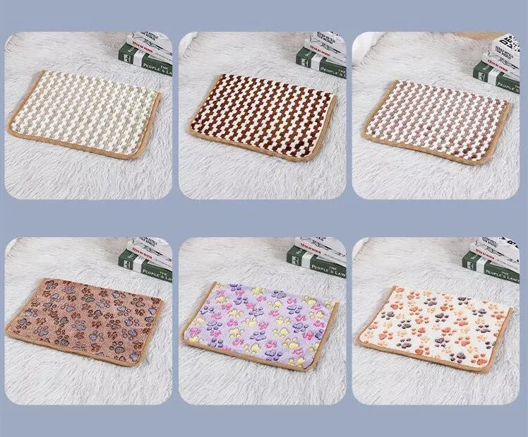 Millet Brown Pink Dot Pattern Pet Blanket Soft Flannel Multicolor Pet Bed Dog Puppy Cat