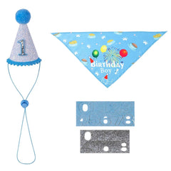 Dog Birthday Bandana Hat Set Dog Birthday Party Supplies Dog Bandana Boy Girl Puppy Birthday Hat Scarf for Small Medium Dog Pet