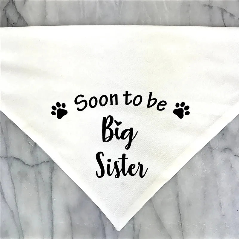 Big Brother Big Sister Dog Bandana Pregnancy Announcement Dog Bandana Gender Reveal Photo Prop Pet Scarf Accessories Pet Scarves