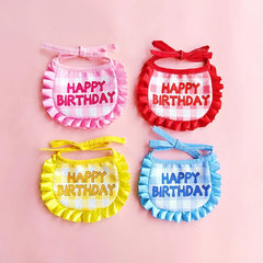 Pet Birthday Party Hat Bib Set Cute Cat Dog Birthday Celebration Scarf Dress Up Kitten Puppy Costumes Gift Pet Accessories